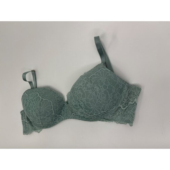 Victoria's Secret Dream Angels Push Up Wirefree Wireless Lace Bra Blue 36DD - Picture 2 of 5